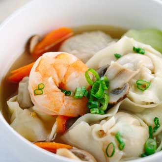 Wonton Soup with Shrimp